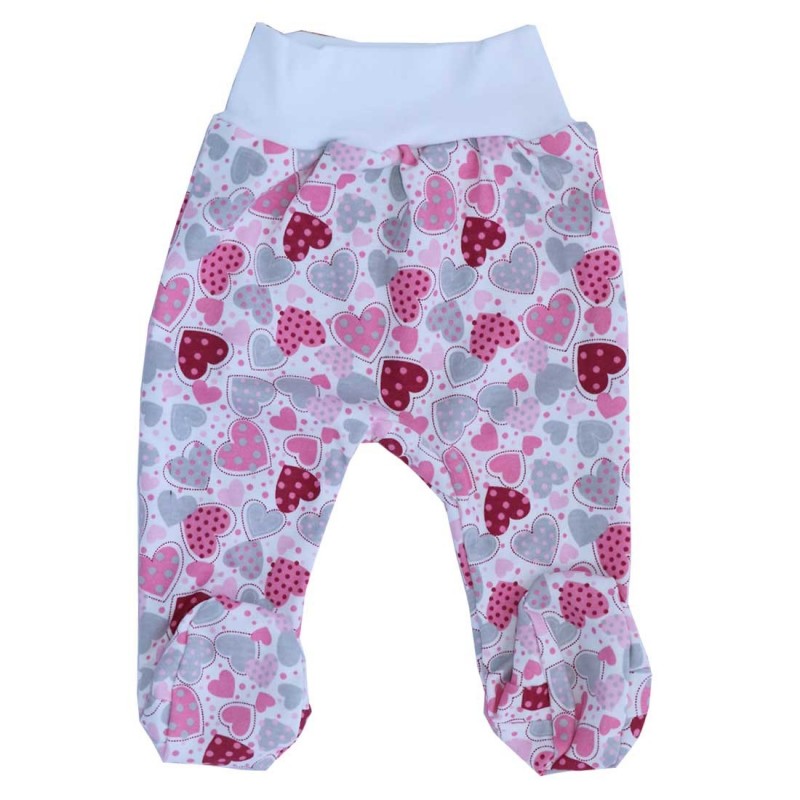 Makoma Βρεφικό Παντελόνι Με Κλειστό Ποδαράκι Pink Heart (0803)