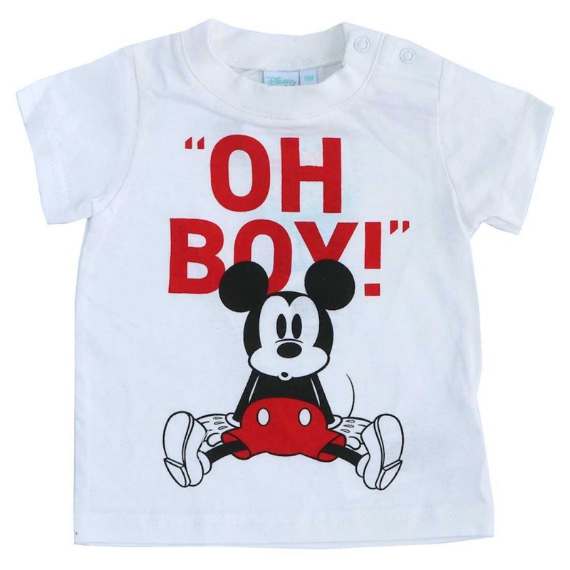 Disney Baby Mickey Mouse Κοντομάνικο Μπλουζάκι Για αγόρια (ET0119White)