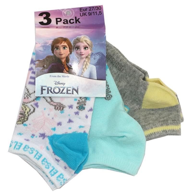 Disney Frozen παιδικές κοντές κάλτσες σετ 3 ζευγάρια (EV0644)
