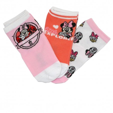 Disney Baby Minnie Mouse βρεφικές κάλτσες σετ 3 ζευγάρια (EV0690 pink)