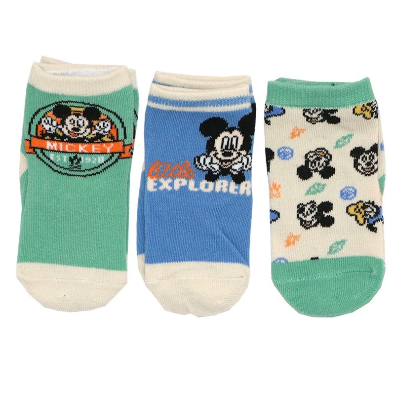 Disney Baby Mickey Mouse βρεφικές κάλτσες σετ 3 ζευγάρια (EV0689 green)