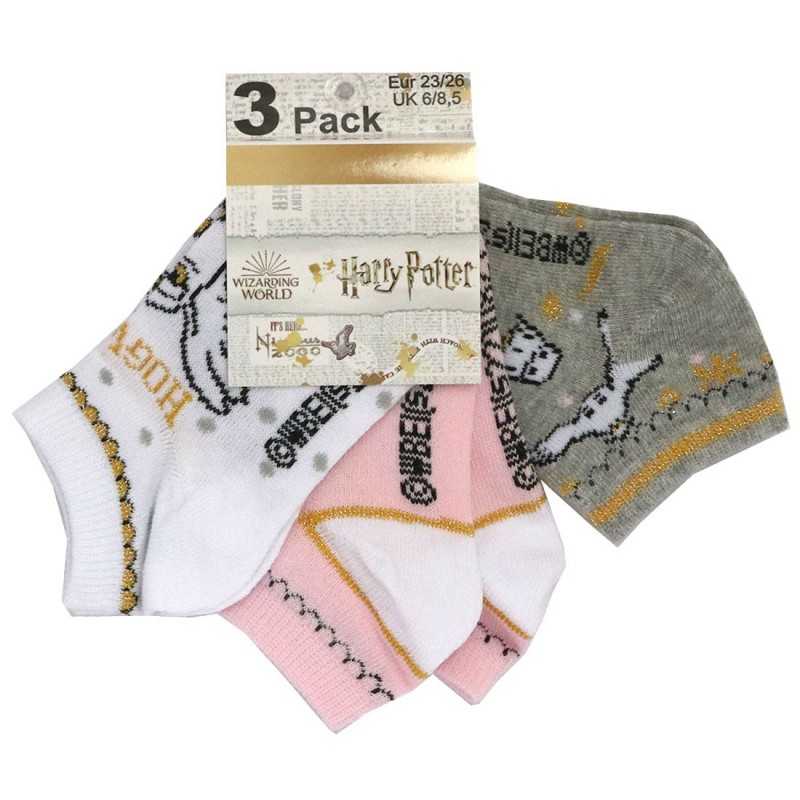 Harry Potter παιδικές κοντές κάλτσες σετ 3 ζευγάρια (EV0652)